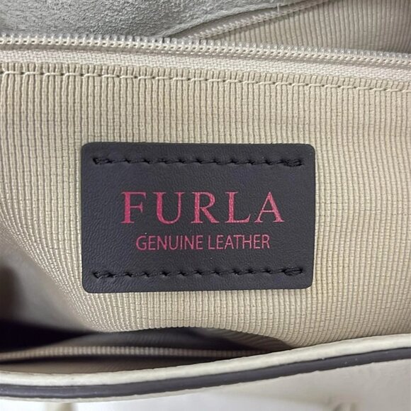 Auth FURLA - Cream Leather Handbag - Picture 7 of 10